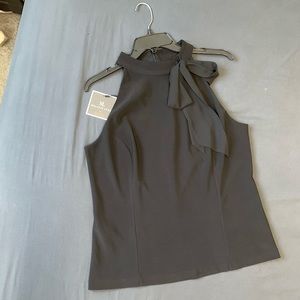 Black Fitted Sleeveless Halter Top